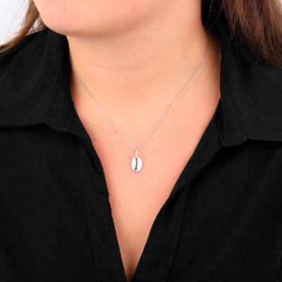 Pendentif Grain de café en Argent - Emanessence