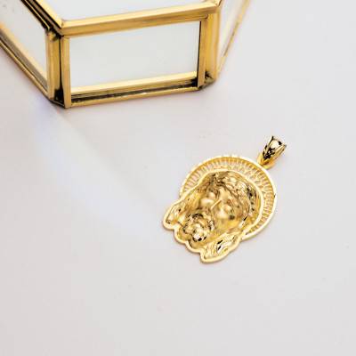Pendentif Christ avec auréole, Or Jaune 750 - Lumiosa