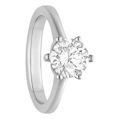 Solitaire Diamant 1,00 ct & Or Blanc 750, Largeur 1,80 mm - Alliantine