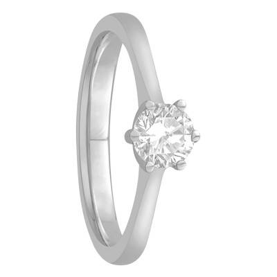 Solitaire Diamant 0,30 ct & Or Blanc 750, Largeur 1,70 mm - Alliantine