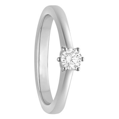 Solitaire Diamant 0,20 ct & Or Blanc 750, Largeur 1,70 mm - Alliantine