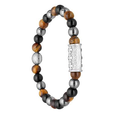 Black Agate & Tiger's Eye Prosperity Bracelet - LSB06M700 - Lauren Steven