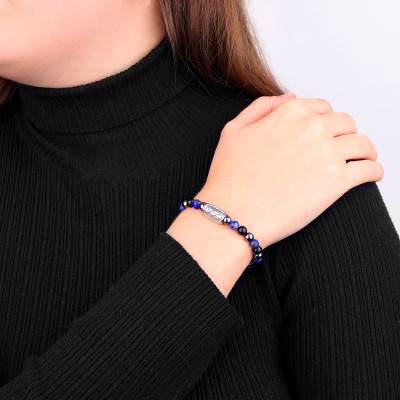 Bracelet Prospérité Hématite, Lapis Lazuli et Agate Noire LSB06M704 - Lauren Steven