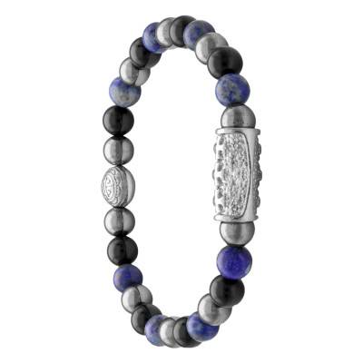 Hematite, Lapis Lazuli & Black Agate Prosperity Bracelet - LSB06M704 - Lauren Steven