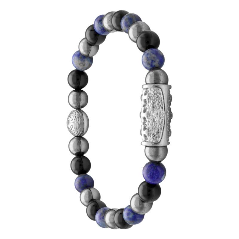Hematite, Lapis Lazuli & Black Agate Prosperity Bracelet - LSB06M704 - Lauren Steven