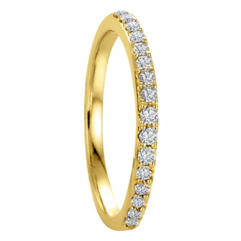 750 Yellow Gold Half Eternity Band With 16 Diamonds 0.2 ct, Width 2 mm - Alliantine