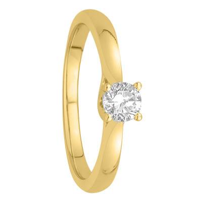 Solitaire Diamants 0,30 ct & Or Jaune 750, Largeur 2,20 mm - Alliantine