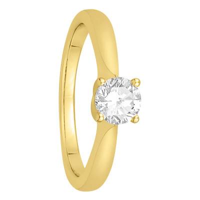 Solitaire Diamant 0,50 ct & Or Jaune 750, Largeur 2,30 mm - Alliantine
