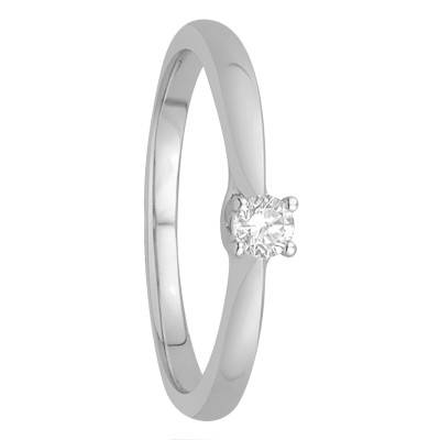 Bague Solitaire Love Diamant 0,10 ct & Platine, Largeur 1,85 mm - Alliantine