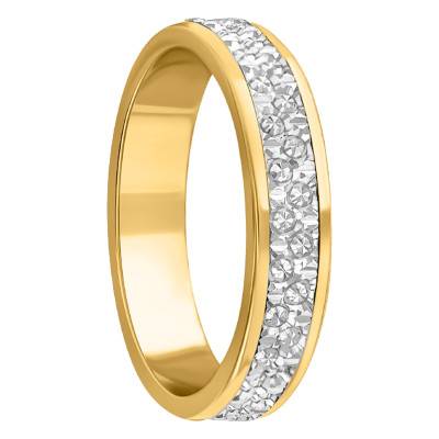 Two-Tone 750/1000 Gold Standard Fantasy Diamond-Cut Wedding Ring - Amore