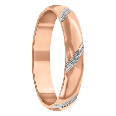 Alliance Demi-Bombée en 2 Ors 750, Largeur 4 mm - Amore