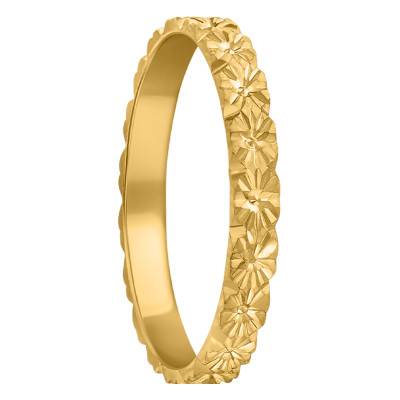 750 Yellow Gold Floral Standard Wedding Ring, Width 2.50 mm - Amore