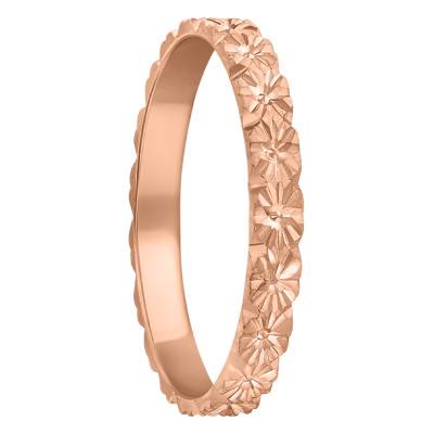 "750/1000 Rose Gold Standard Floral Wedding Ring, Width 2,50 mm" - Amore