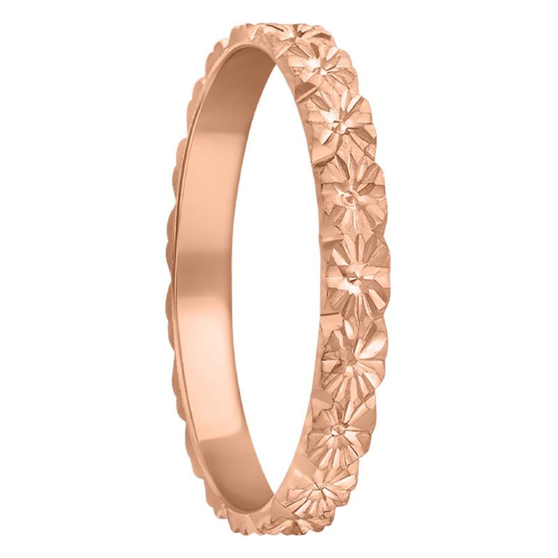 "750/1000 Rose Gold Standard Floral Wedding Ring, Width 2,50 mm" - Amore