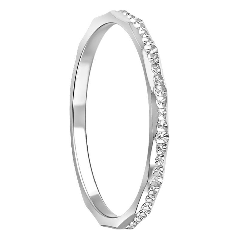 750 White Gold Diamond Standard Fancy Wedding Ring, Width 1.5 mm - Amore