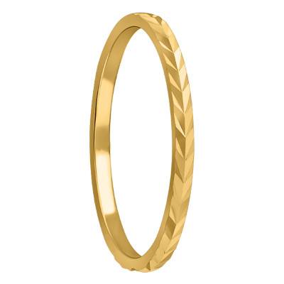 750 Yellow Gold Faceted Fantasy Standard Wedding Ring, Width 1,5 mm - Amore