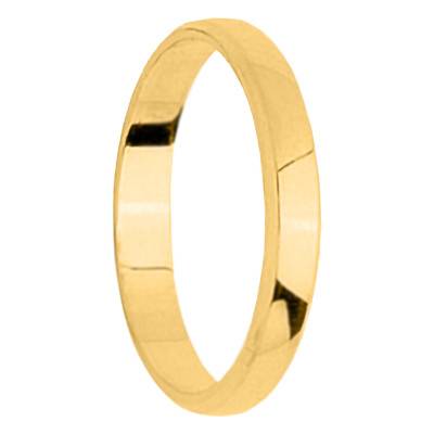Polished Half-Dome 750/1000 Yellow Gold Wedding Ring, 3 mm Width - Amore