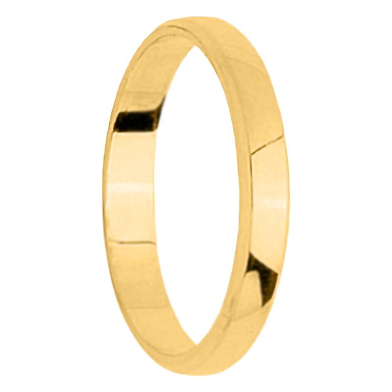 Polished Half-Dome 750/1000 Yellow Gold Wedding Ring, 3 mm Width - Amore