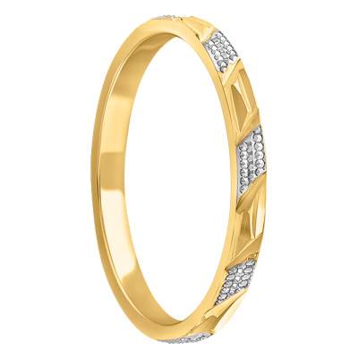 Alliance Ruban Allégée en 2 Ors Jaune et Blanc 750, Largeur 2 mm - Amore