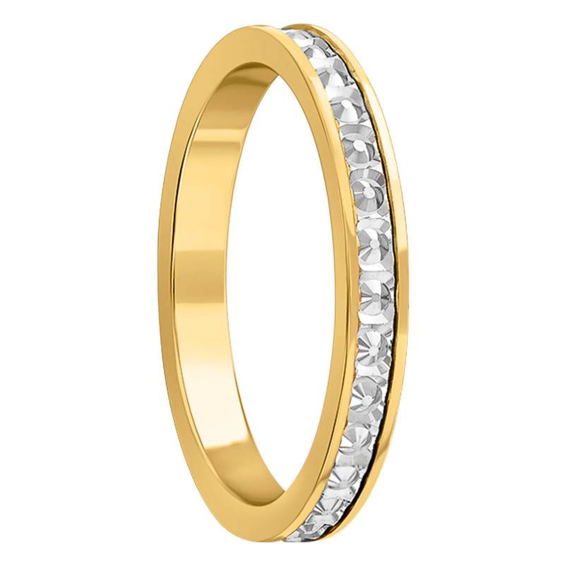 Two-Tone 750 Yellow and White Gold Diamond Standard Wedding Ring, Width 2,5 mm - Amore