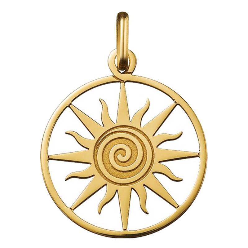 Openwork Sun 750 Yellow Gold Medal, Diameter 18 mm - Argyor