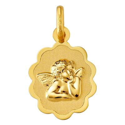 375/1000 Yellow Gold Floral Edges Raphael Angel Medal - Argyor