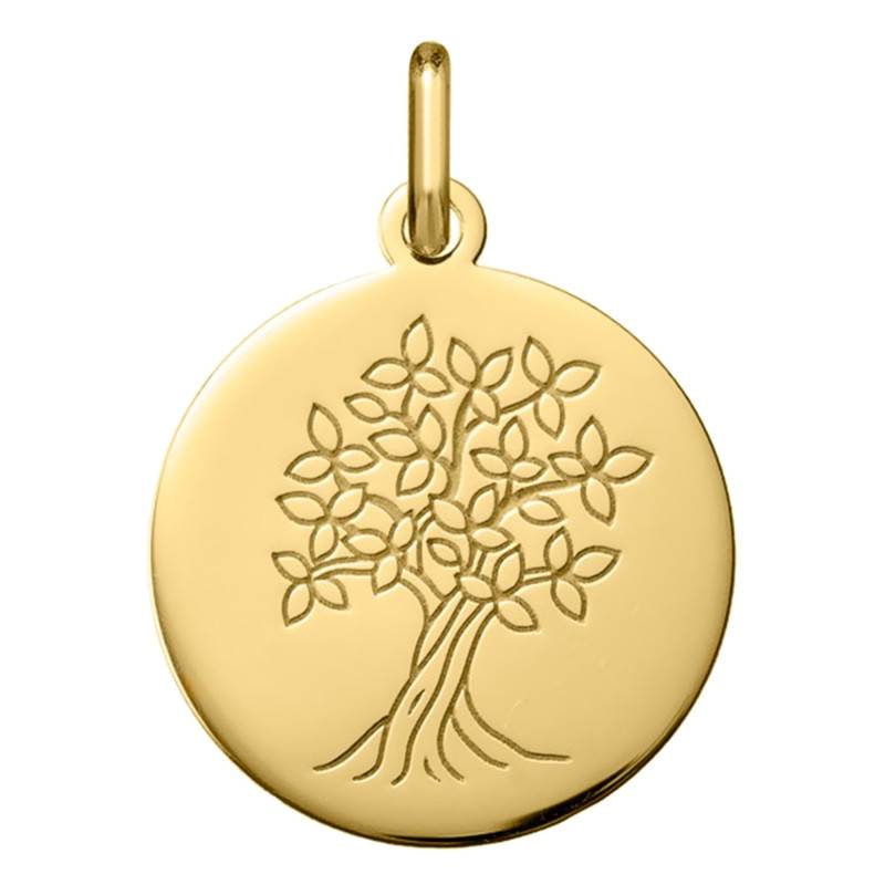 375 Yellow Gold Tree of Life Medal, 18 mm Diameter - Argyor