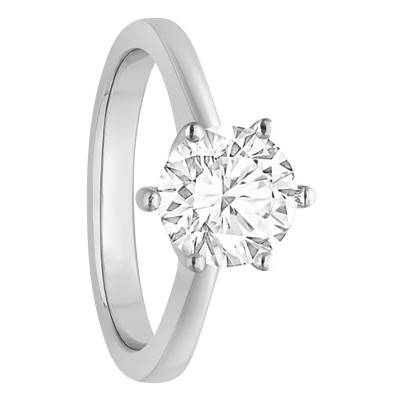 Solitaire Diamant 0,70 ct et Platine, Largeur 2,00 mm - Alliantine