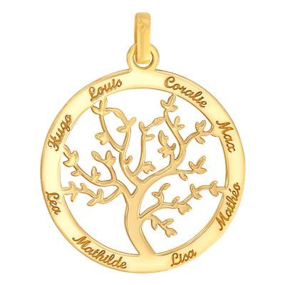 Grand pendentif gravable arbre de vie Or Jaune 375 ou 750 - Lumiosa