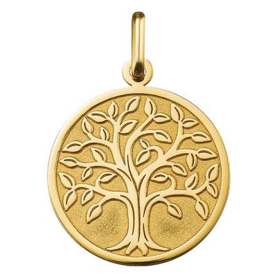 Médaille Arbre de Vie Grand Feuillage en Or Jaune 750, Diamètre17 mm - Argyor
