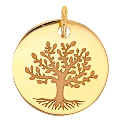 Médaille Arbre de Vie, Or Jaune 750, Diamètre 18 mm - Rosatella