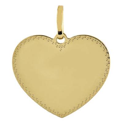 750 Yellow Gold Customized Heart Pendant, Diameter 16 mm - Vandona