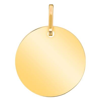 Médaille Ronde Polie Or Jaune 750, Diamètre 18 mm - Emanessence