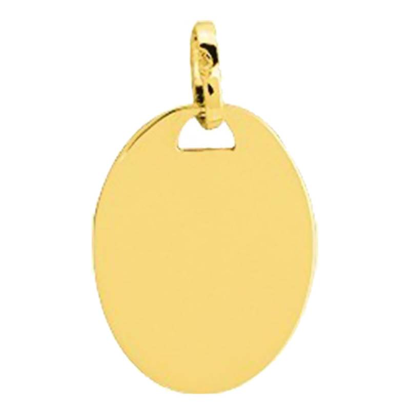Yellow Gold 375 or 750 Engravable Oval Pendant - Emanessence