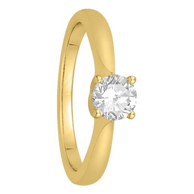 Bague Solitaire Love Diamant 1,00 ct & Or Jaune 750, Largeur 2,30 mm - Alliantine