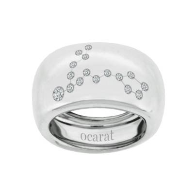 750/1000 White Gold & Diamond Pisces Constellation Ring - Ocarat