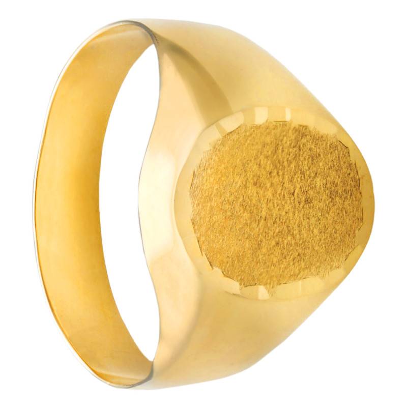Oval 375/1000 Yellow Gold Signet Ring 9 x 7 mm - Imperium