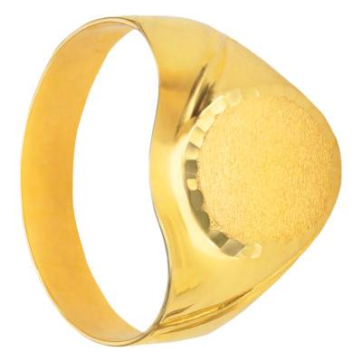 Chevalière Ovale Sculptée en Or Jaune 375 - Taille 65 - Imperium