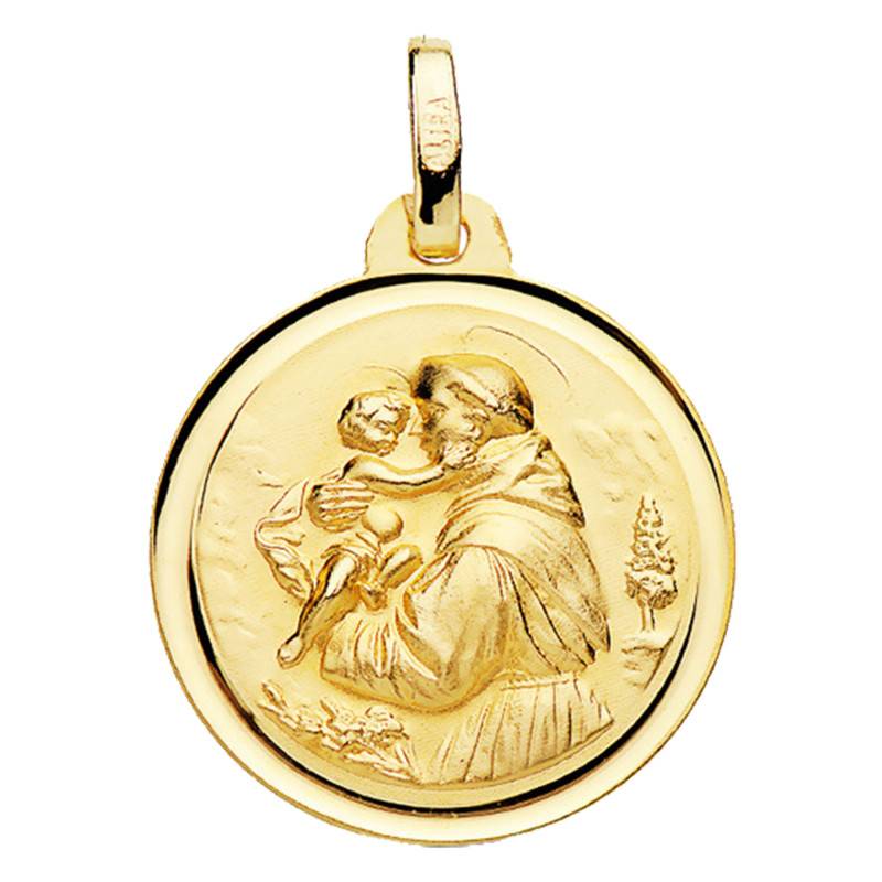 Lumiosa Yellow Gold 750/1000 Saint Anthony Medal 18mm - Lumiosa