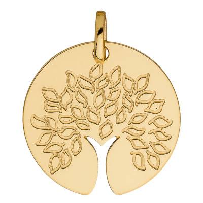 Open Tree of Life Medal, 750 Yellow Gold, 18 mm Diameter - Vandona