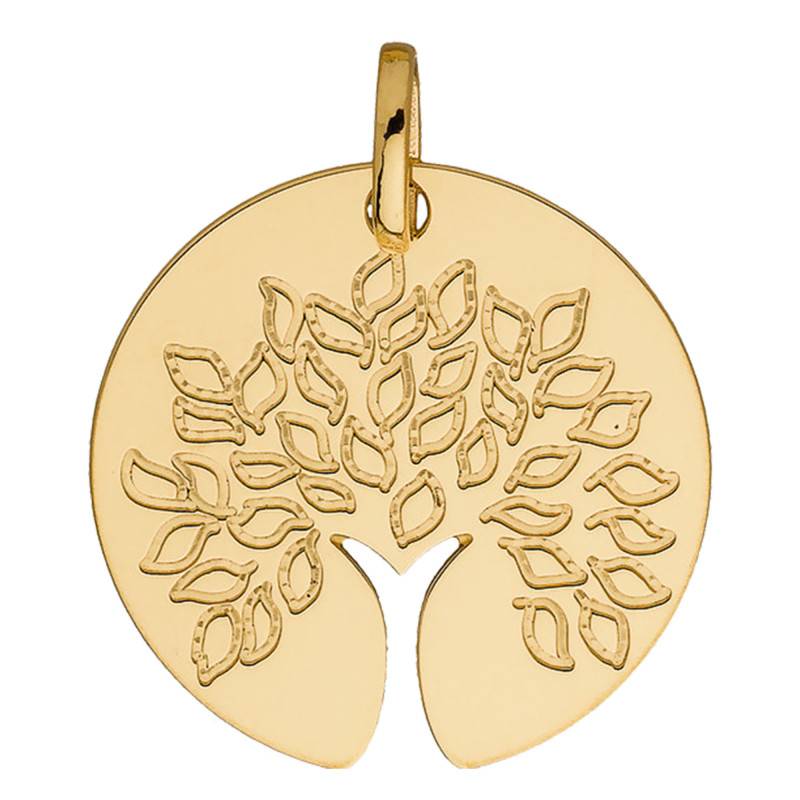 Open Tree of Life Medal, 750 Yellow Gold, 18 mm Diameter - Vandona