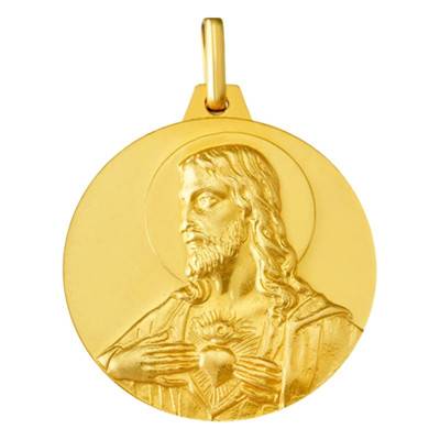 Argyor Reversible 750/1000 Yellow Gold Christ and Virgin and Child Medal, Diameter 16 mm to 20 mm - Argyor