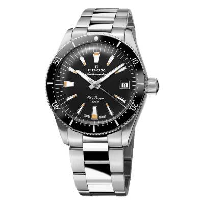 Black Automatic Skydiver 38 Date Watch 80131-3NM-NIB - Edox