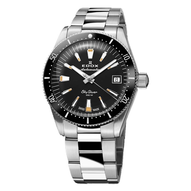 Black Automatic Skydiver 38 Date Watch 80131-3NM-NIB - Edox