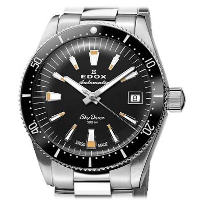 Black Automatic Skydiver 38 Date Watch 80131-3NM-NIB - Edox