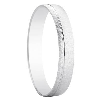 750/1000 White Gold Standard Half-Dome Séville Wedding Ring, 3.50 mm Width - Amore
