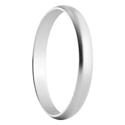 750/1000 White Gold Half-Domed Standard Wedding Ring Balioa - Amore