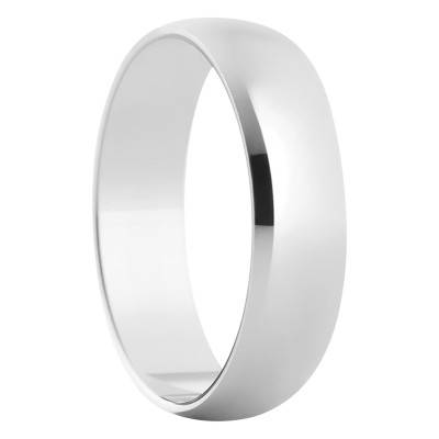 9K White Gold Half-Domed Standard Madrid Wedding Ring 5 mm Width - Amore