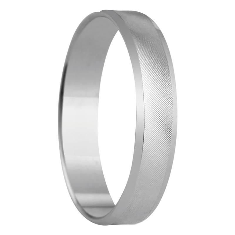 Silver Standard Concave Ervidel Wedding Ring, Width 4 mm - Amore