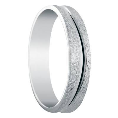 925 Silver Standard Concave Caserios Wedding Ring, Width 4 mm - Amore
